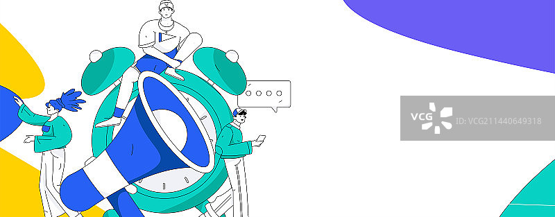 虚拟的人物社交沟通概念商业扁平矢量手绘插画图片素材