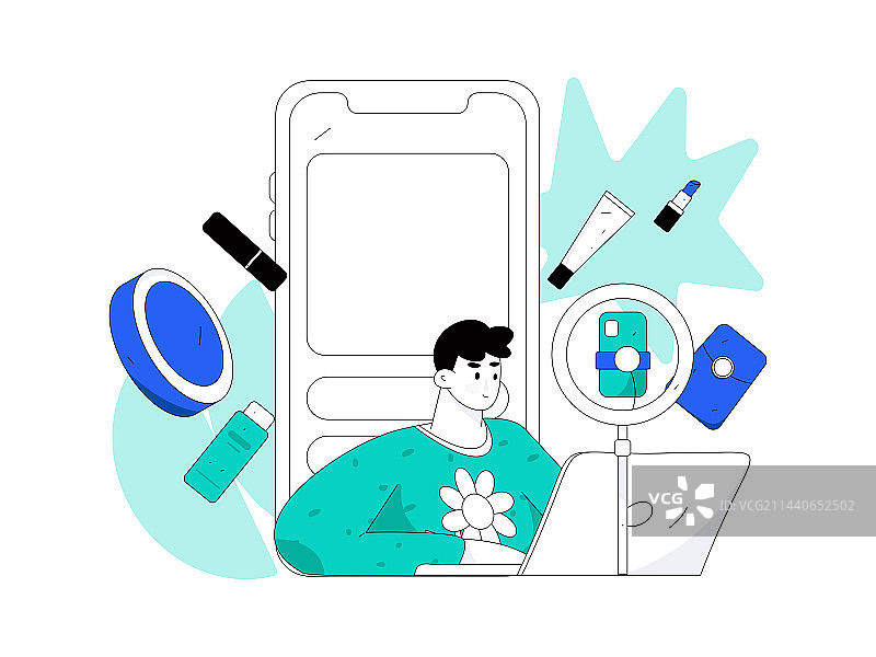 节日购物进行电商网购的人物扁平矢量概念运营手绘插画图片素材