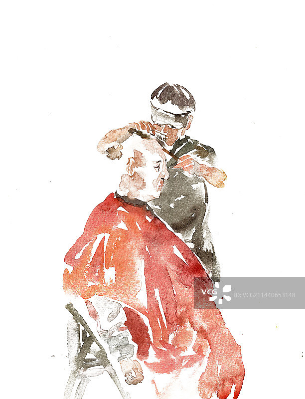 剃头的男子图片素材