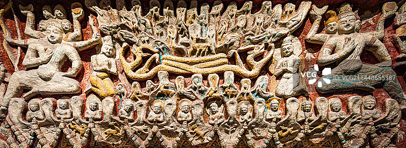 苏州湾博物馆，云冈石窟展，第十窟须弥山图片素材