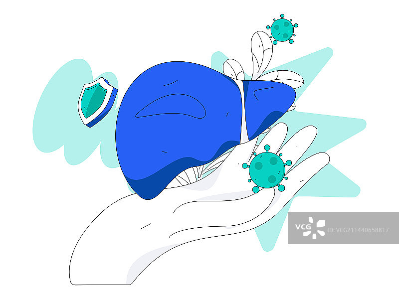 全国护肝日医疗人物扁平矢量概念运营手绘插画图片素材