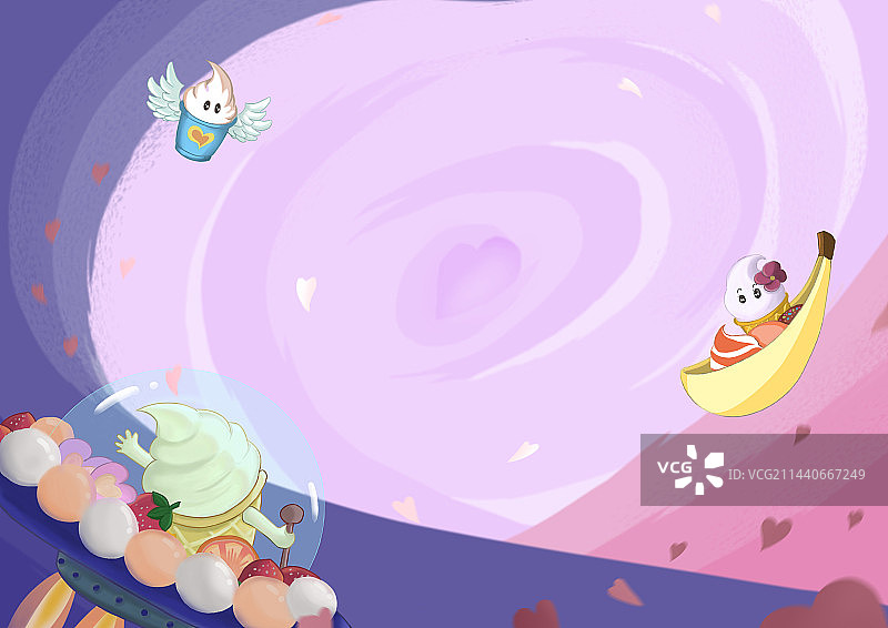 可爱雪糕创意背景图片素材