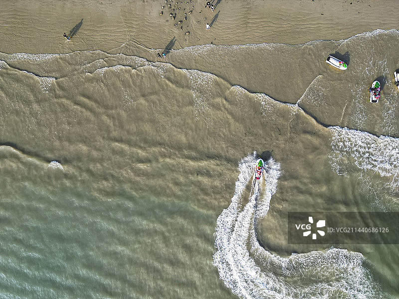 广西壮族自治区北海市银滩风景区航拍视角美丽风景图片素材
