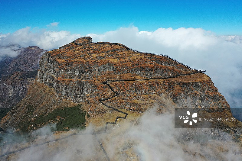 轿子山轿顶航拍图片素材