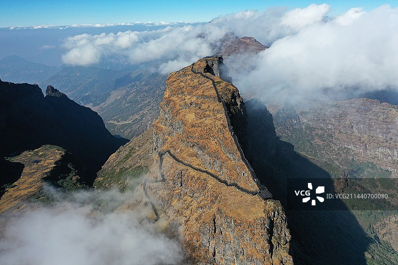 轿子山轿顶航拍图片素材