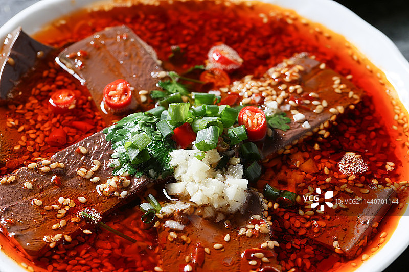 川菜成都小吃冒鸭血和冷锅钵钵鸡图片素材