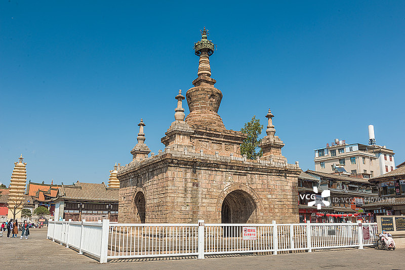 云南昆明官渡古镇地标古建筑图片素材