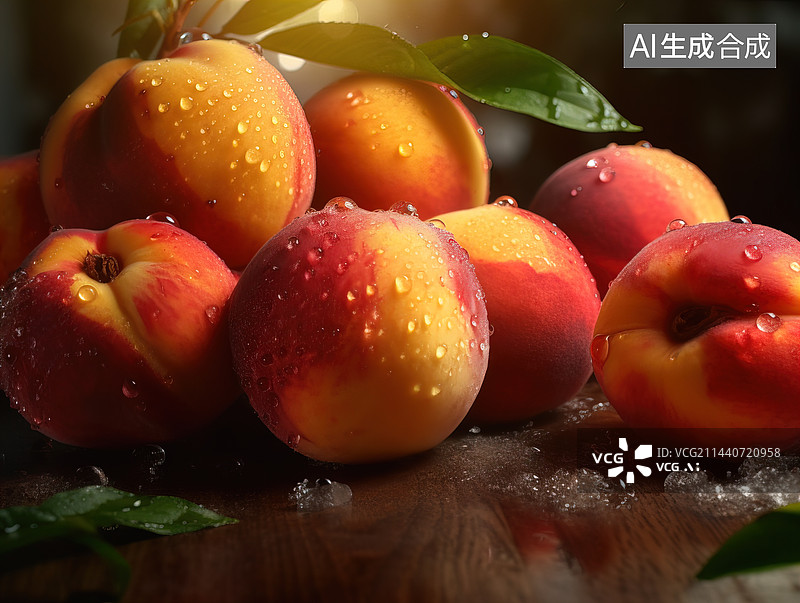 【AI数字艺术】水果，桃子图片素材