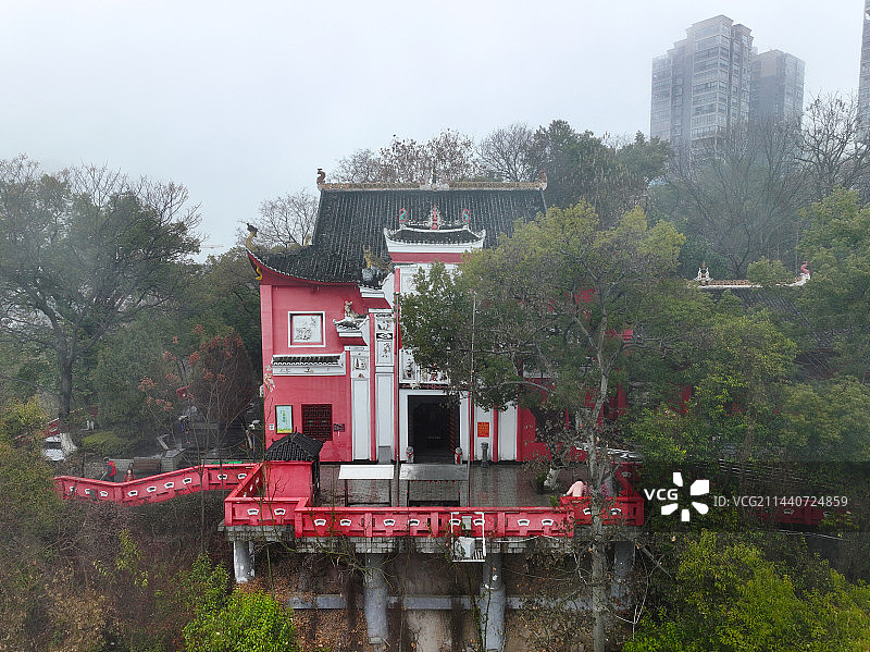 湖南省邵阳市北塔区邵阳北塔双清公园航拍图片素材