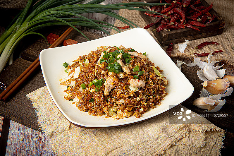 肉丝炒饭图片素材