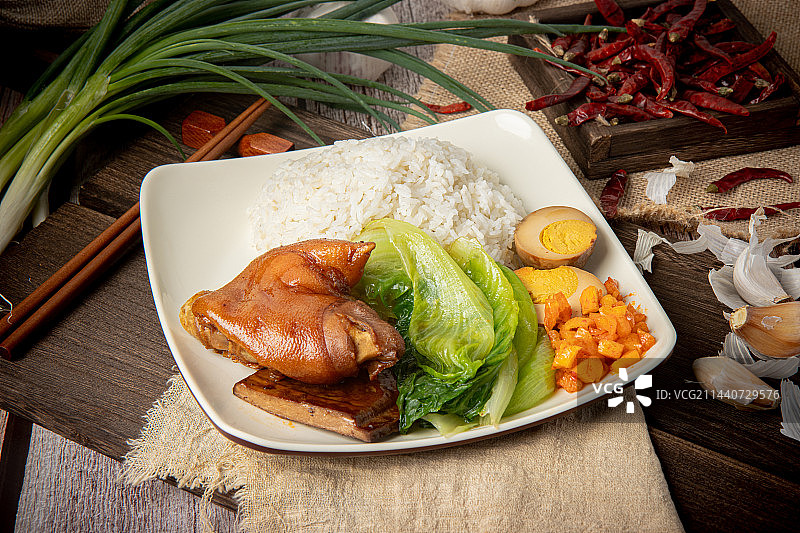 中式猪蹄饭图片素材