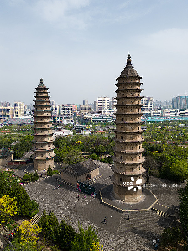 双塔寺双塔图片素材