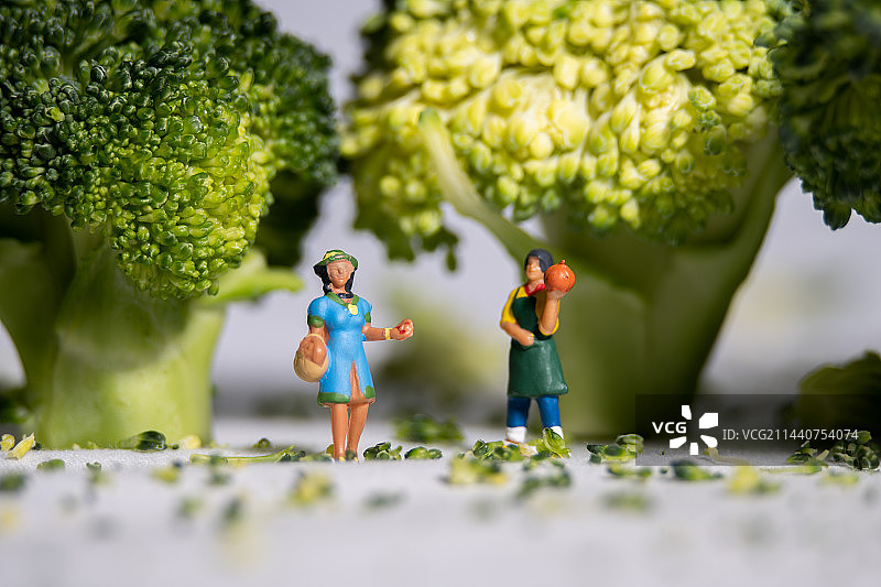 蔬菜小人国微观摄影图片素材