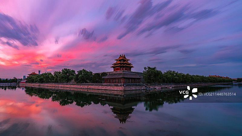 北京角楼朝霞图片素材