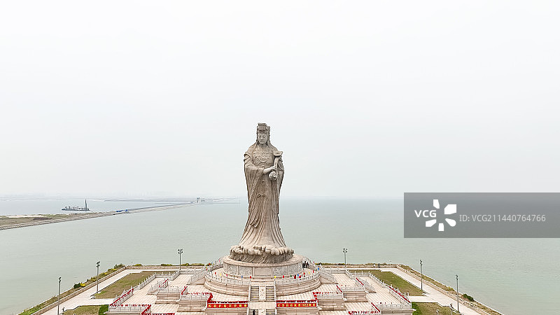 航拍天津滨海新区妈祖文化园图片素材