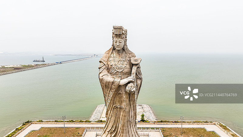 航拍天津滨海新区妈祖文化园图片素材