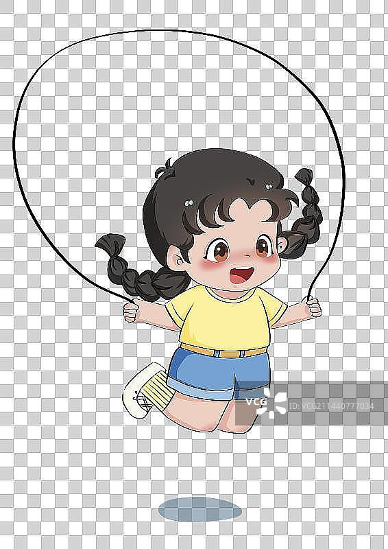 女孩跳绳图片素材