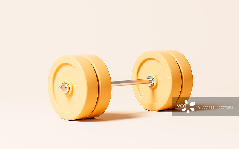 卡通风格哑铃3D渲染图片素材