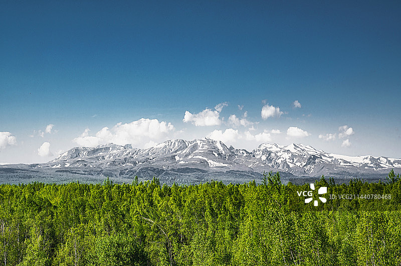 吉林长白山林海雪山航拍图片素材