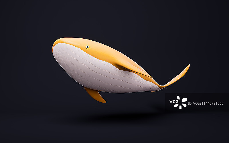 卡通风格鲸鱼3D渲染图片素材