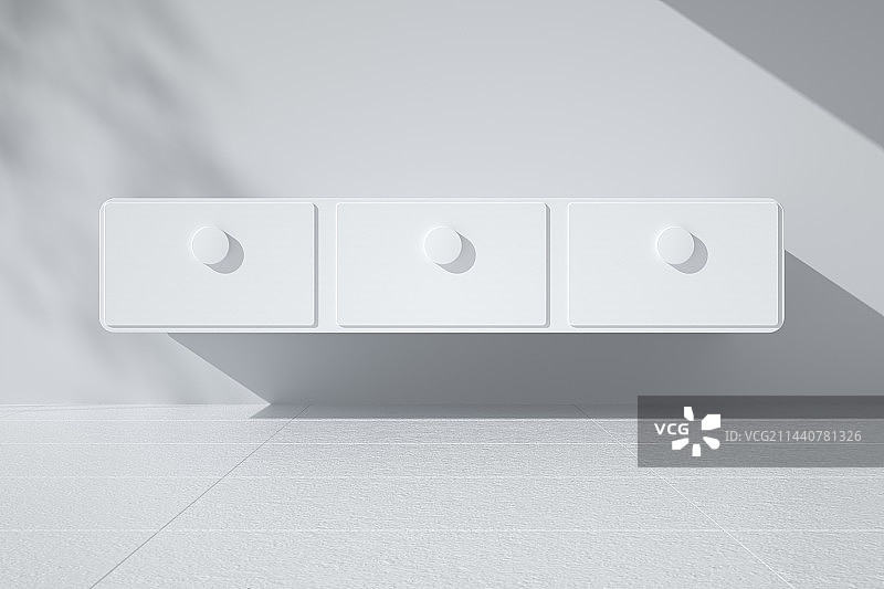 三维渲染家居木制台面柜子背景图片素材