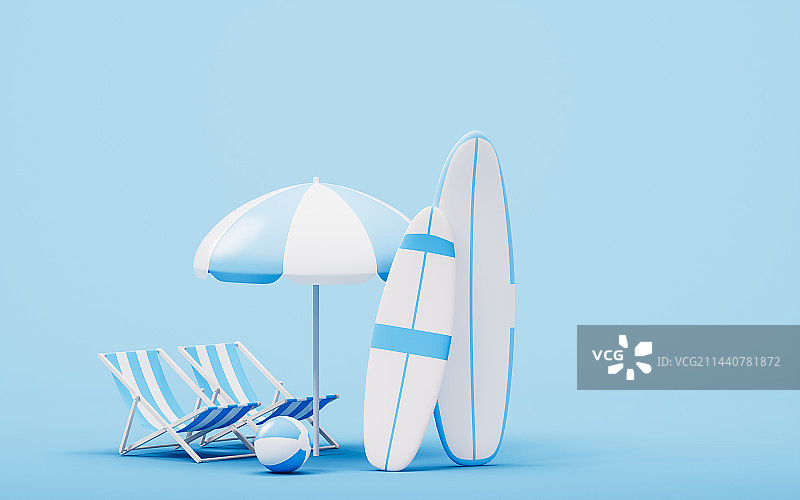 海边度假题材3D渲染图片素材