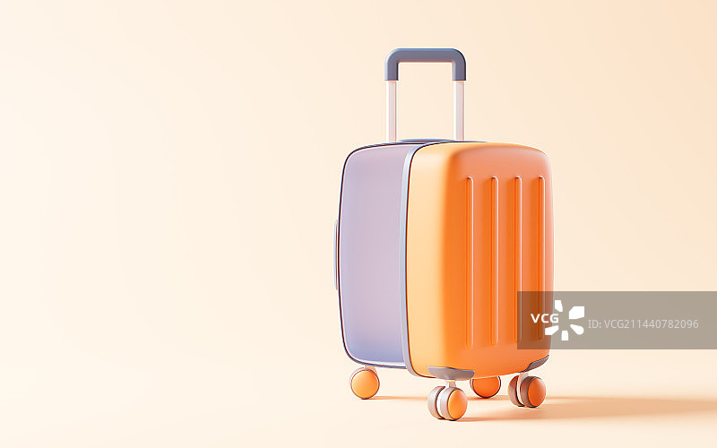 卡通行李箱与旅行主题3D渲染图片素材