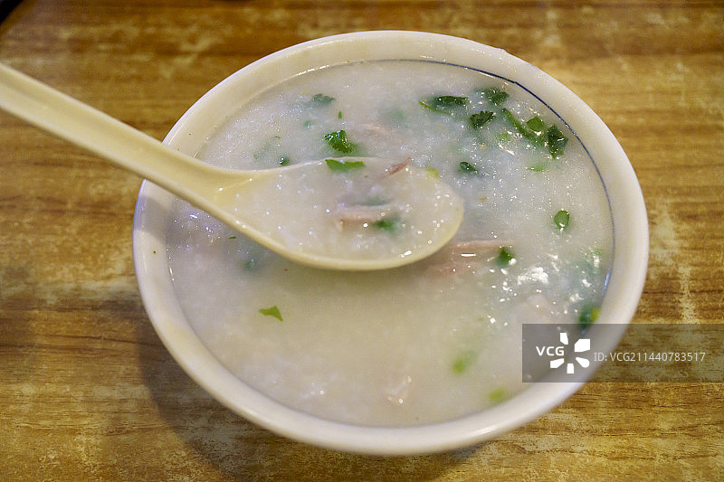 广式瘦肉粥的特写画面图片素材
