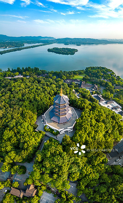 杭州西湖雷峰塔图片素材