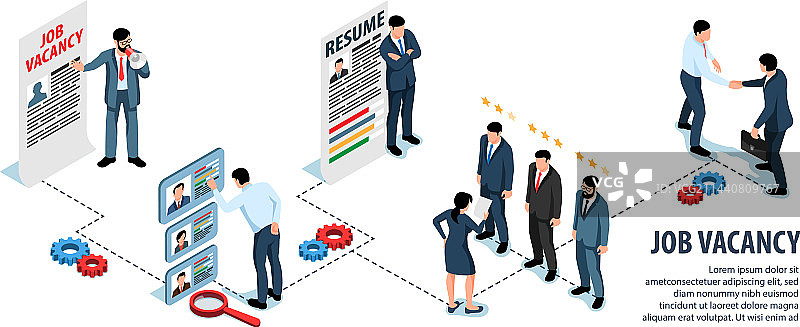 招聘职位等距信息图图片素材