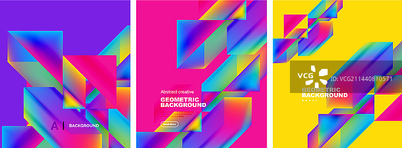 一组抽象背景重叠几何图片素材