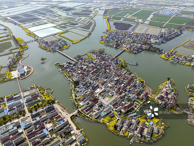 江苏兴化：里下河“八卦”村落刘泽村图片素材