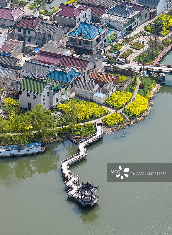 江苏兴化：里下河“八卦”村落刘泽村图片素材