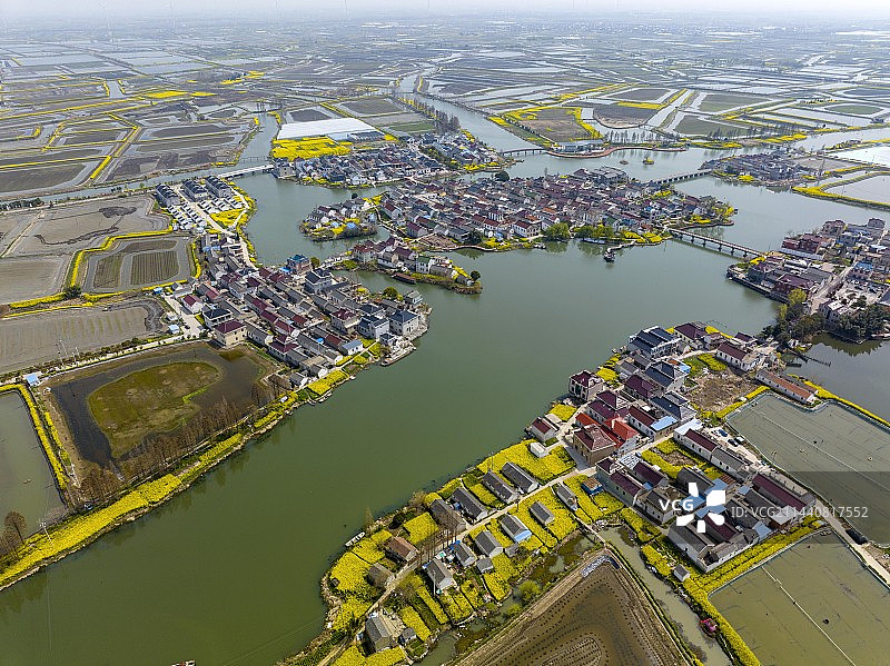 江苏兴化：里下河“八卦”村落刘泽村图片素材