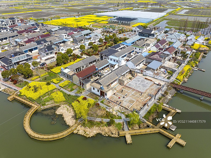 江苏兴化：里下河“八卦”村落刘泽村图片素材