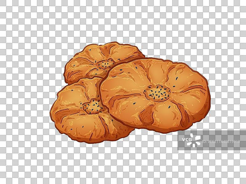 三片桃酥叠放图片素材