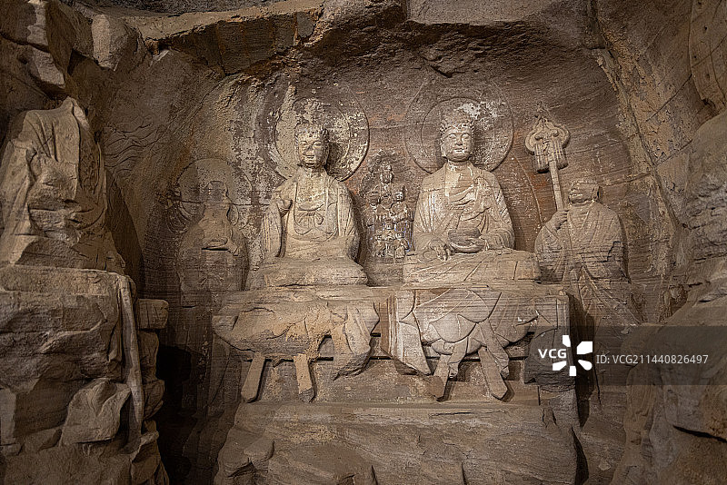 大足石刻：北山石窟的各种摩崖造像图片素材