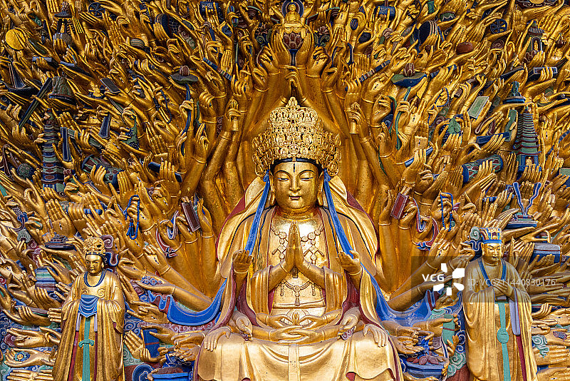 大足石刻：宝顶山石窟 南宋淳熙至淳祐 千手观音图片素材