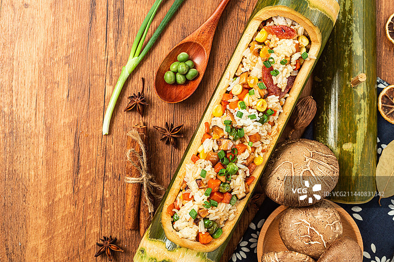 美味的竹筒饭图片素材