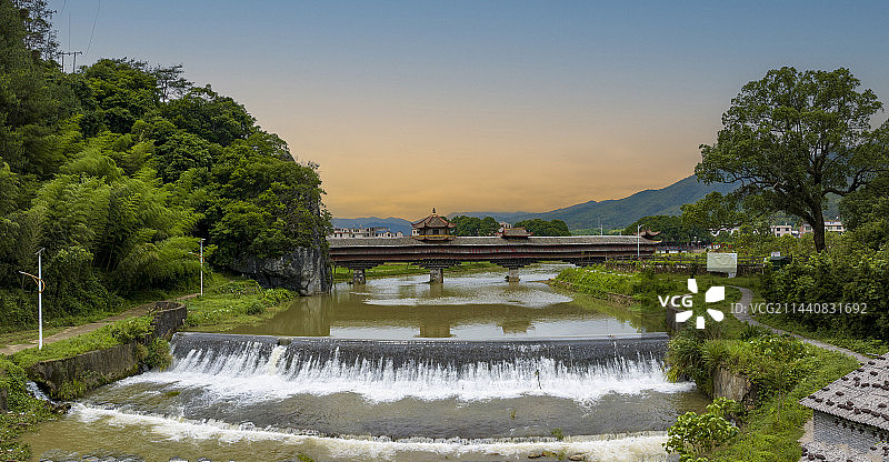 福建省龙岩市连城县云龙廊桥图片素材