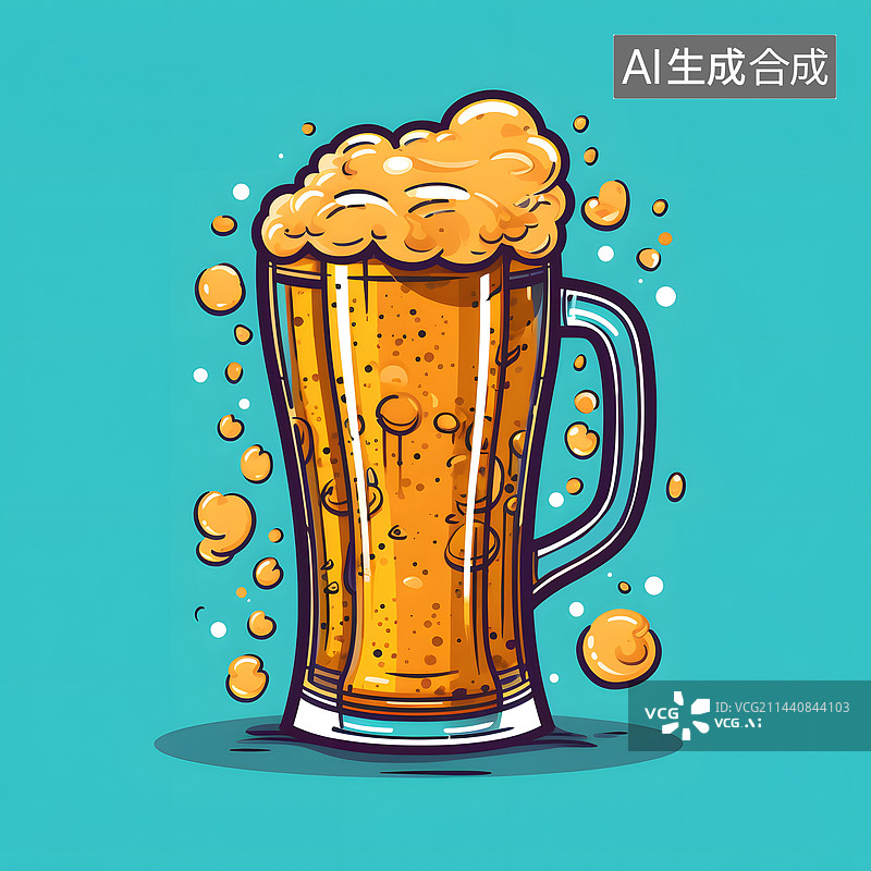 【AI数字艺术】AIGC:啤酒杯 啤酒节 国际啤酒节 元素 插画图片素材