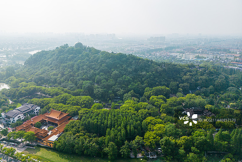 航拍苏州昆山亭林公园图片素材