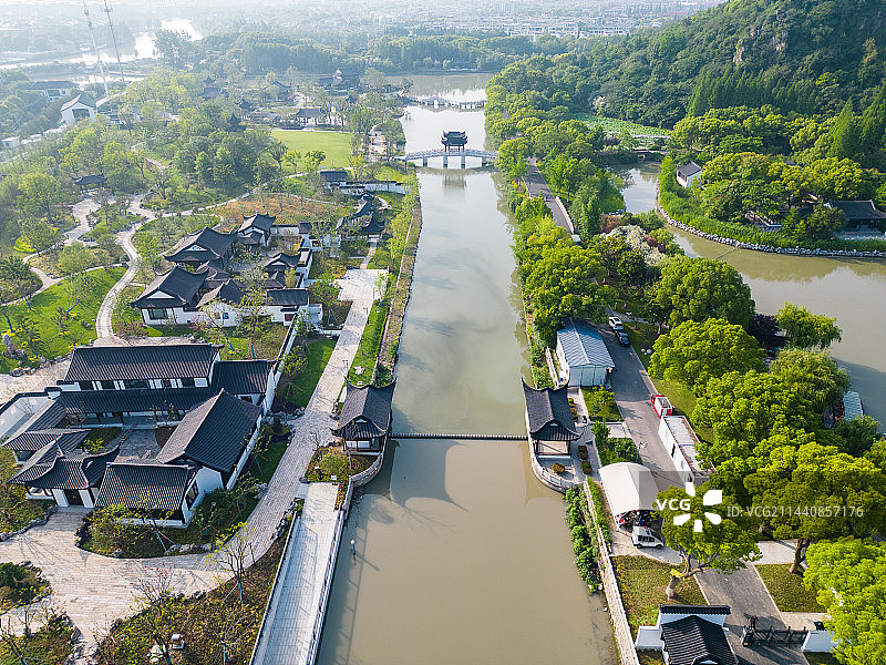 航拍苏州昆山亭林公园图片素材