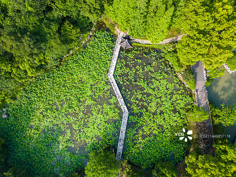 航拍苏州昆山亭林公园图片素材