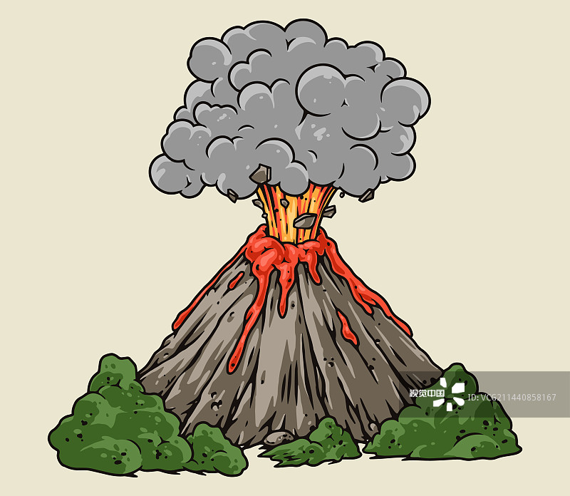 火山火焰彩色标志图片素材
