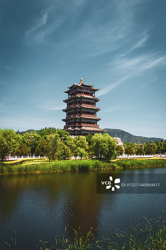 永定河畔永定楼图片素材