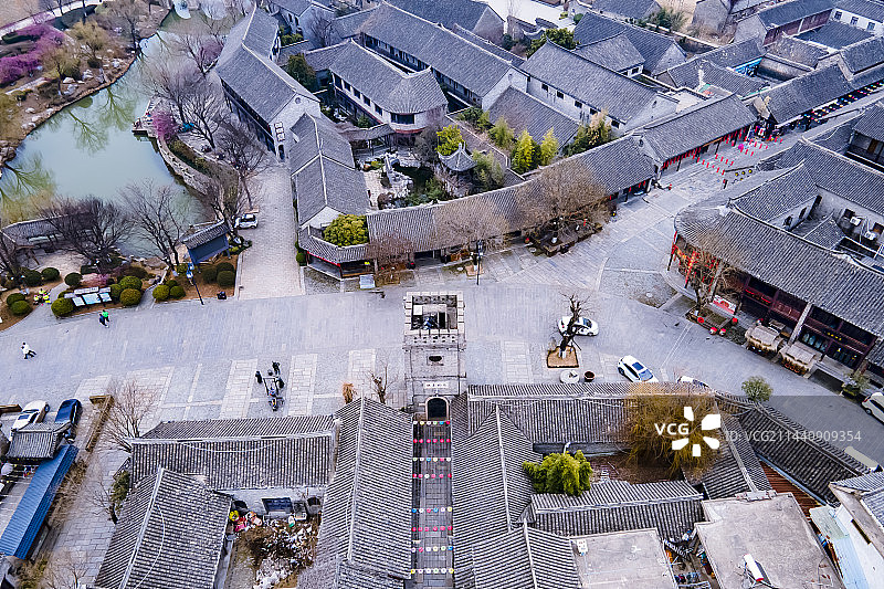 航拍早春窑湾古镇大运河风光图片素材