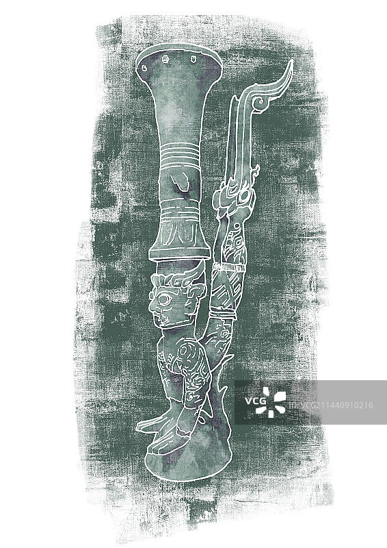版画风格文物插画图片素材