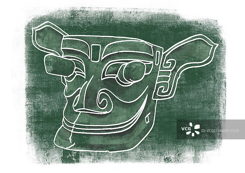 版画风格文物插画图片素材