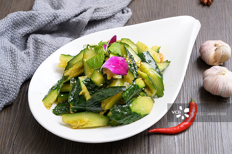 中餐美食-拍黄瓜图片素材